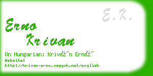 erno krivan business card